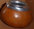 Calabaza con virola / Mate-Trinkgef�� aus K�rbis, oben mit Metall umrandet H�he +Breite ca. 6 / 7 cm